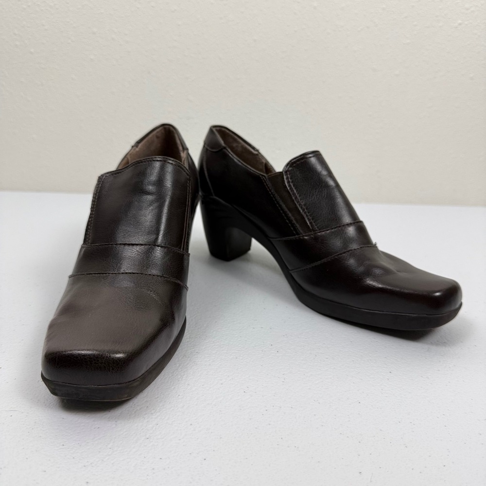 Aerosoles Backsaw Womens 9.5 M‎ Dark Brown Square Toe Block Heel Loafer Pumps